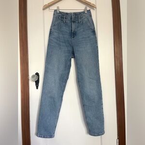 Dynamite Cindy High Rise Pleated Waist Light Wash Jeans